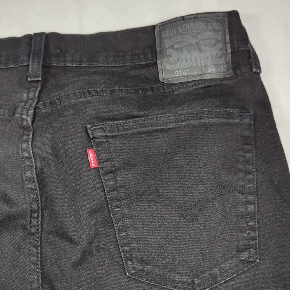 Levi's 514 Straight Fit Black Wash Mens Jeans Size‎ 36